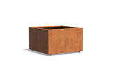 Adezz Carrez Cortenstaal Plantenbak Vierkant met wielen 100 x 100 x 60 cm - met bodem