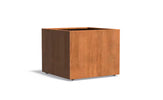 Adezz Carrez Cortenstaal Plantenbak Vierkant met wielen 100 x 100 x 80 cm - met bodem