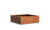 Adezz Carrez Cortenstaal Plantenbak Vierkant met wielen 120 x 120 x 40 cm - met bodem