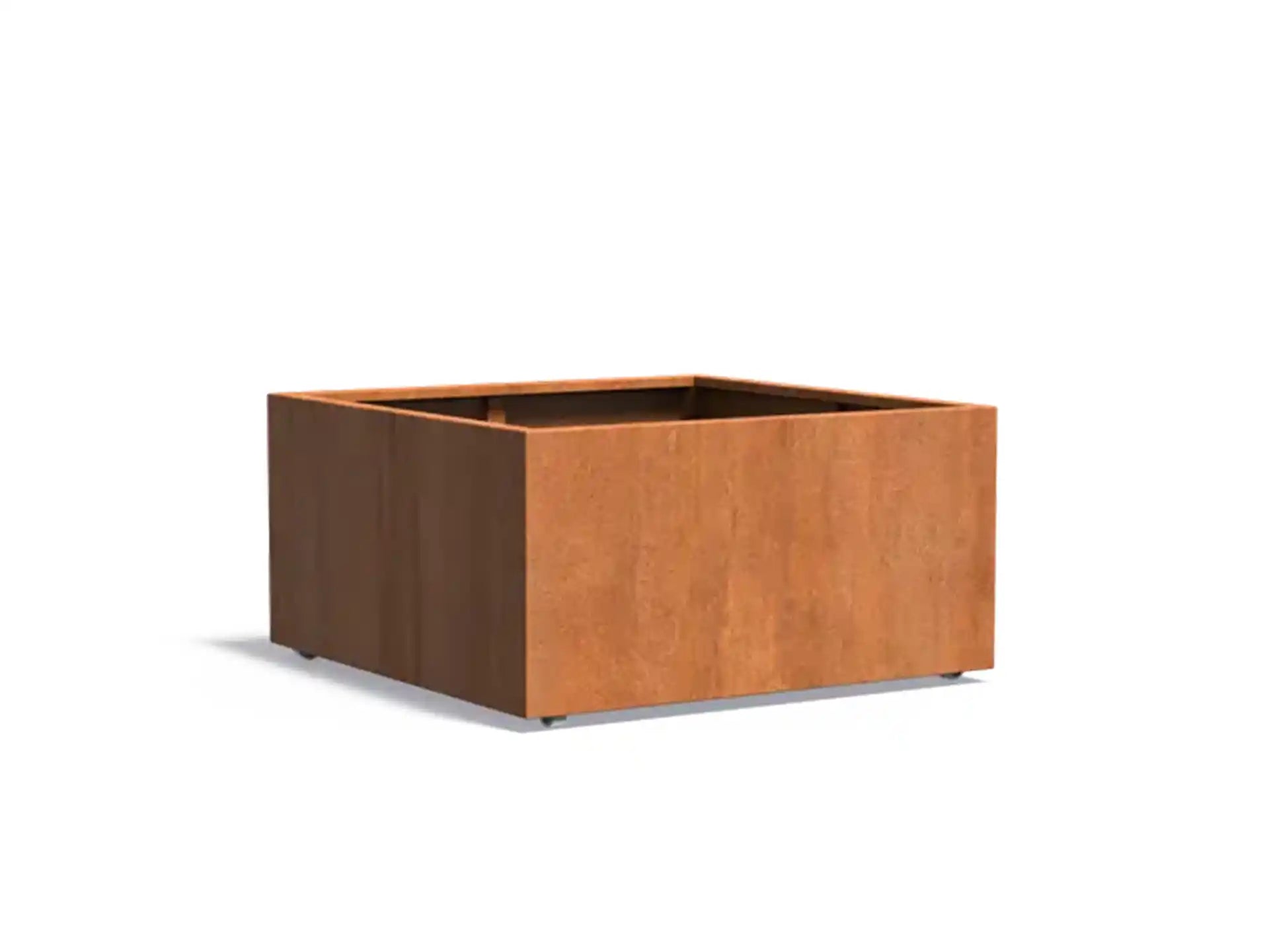 Adezz Carrez Cortenstaal Plantenbak Vierkant met wielen 120 x 120 x 60 cm - met bodem