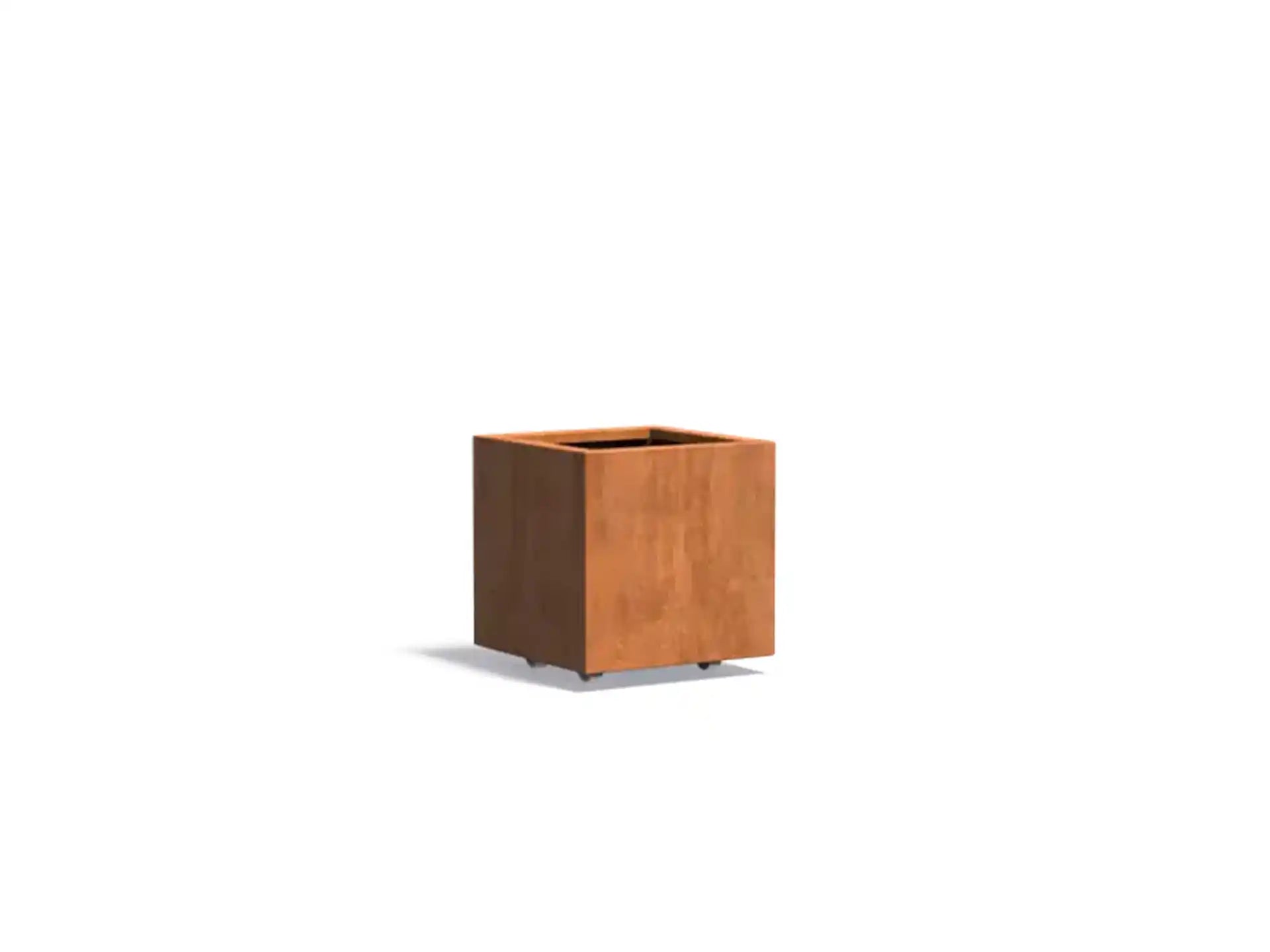 Adezz Carrez Cortenstaal Plantenbak Vierkant met wielen 50 x 50 x 50 cm - met bodem
