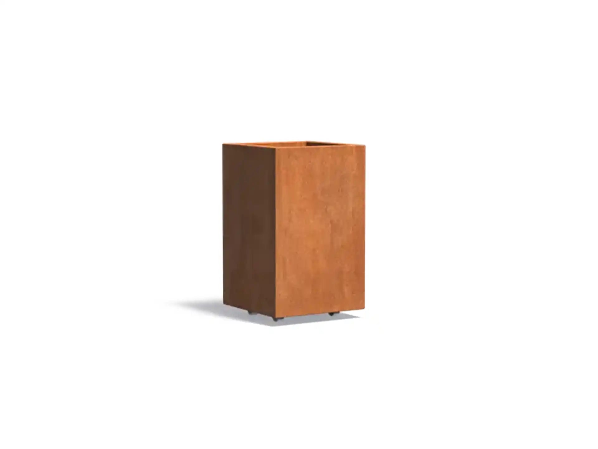 Adezz Carrez Cortenstaal Plantenbak Vierkant met wielen 50 x 50 x 80 cm - met bodem
