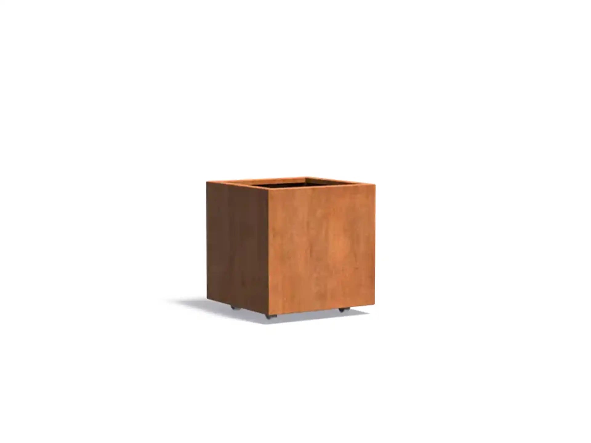 Adezz Carrez Cortenstaal Plantenbak Vierkant met wielen 60 x 60 x 60 cm - met bodem