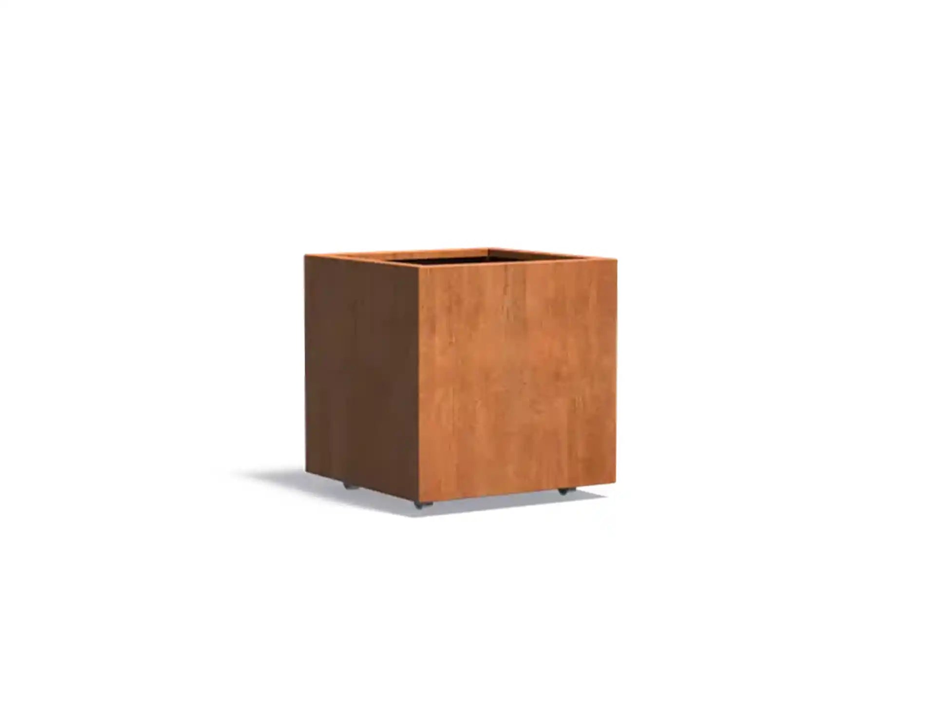 Adezz Carrez Cortenstaal Plantenbak Vierkant met wielen 70 x 70 x 70 cm - met bodem
