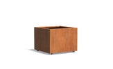 Adezz Carrez Cortenstaal Plantenbak Vierkant met wielen 80 x 80 x 60 cm - met bodem