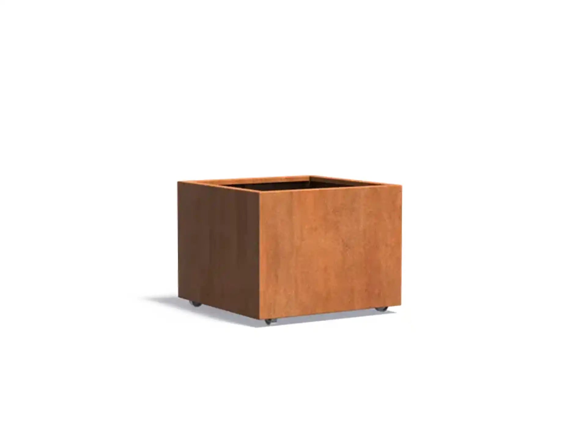 Adezz Carrez Cortenstaal Plantenbak Vierkant met wielen 80 x 80 x 60 cm - met bodem