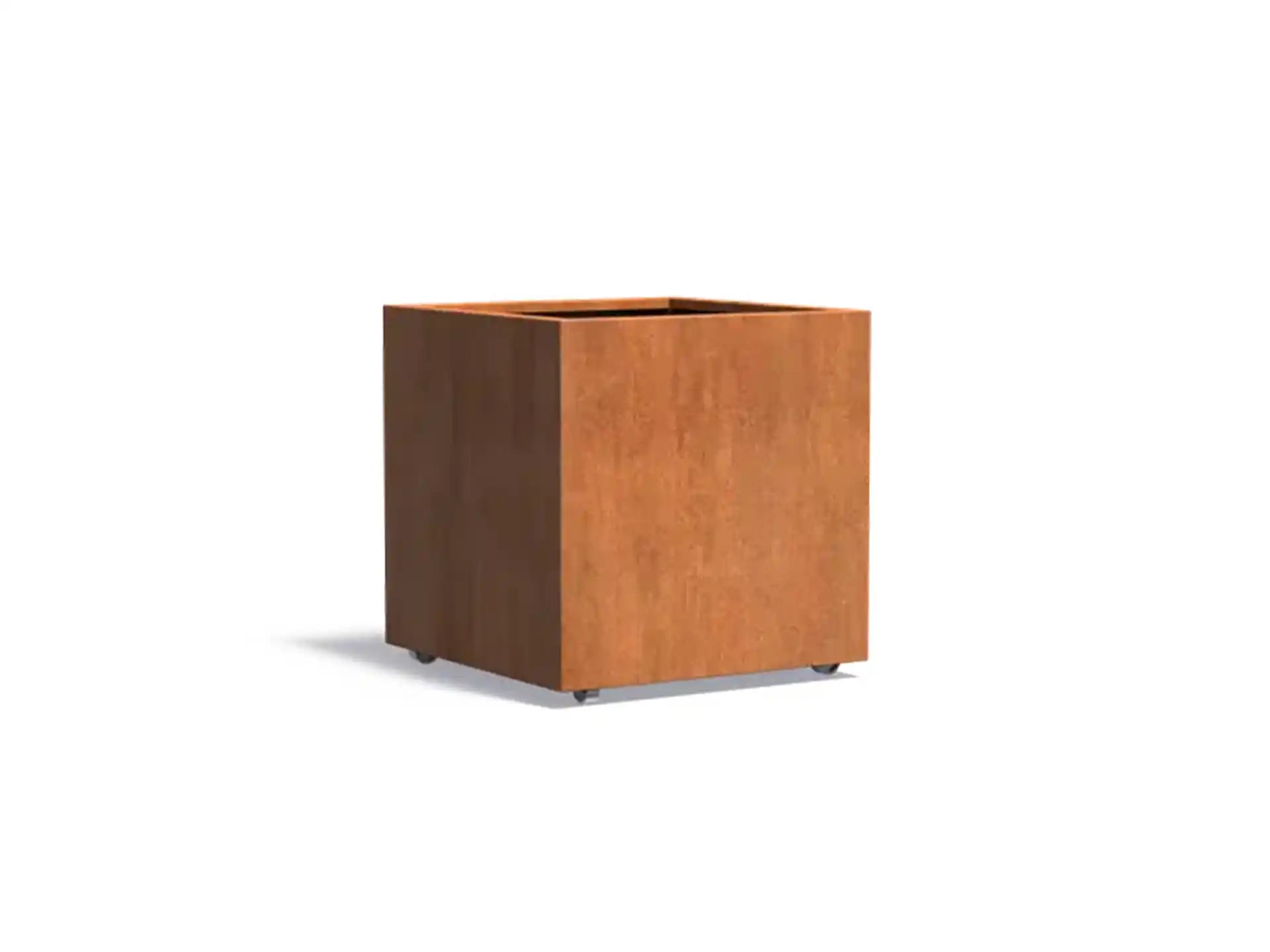 Adezz Carrez Cortenstaal Plantenbak Vierkant met wielen 80 x 80 x 80 cm - met bodem