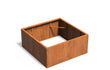 Adezz Carrez Cortenstaal Plantenbak Vierkant zonder bodem 140 x 140 x 60 cm, productfoto op witte achtergrond.
