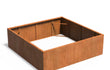 Adezz Carrez Cortenstaal Plantenbak Vierkant zonder bodem 200 x 200 x 60 cm, productfoto op witte achtergrond.