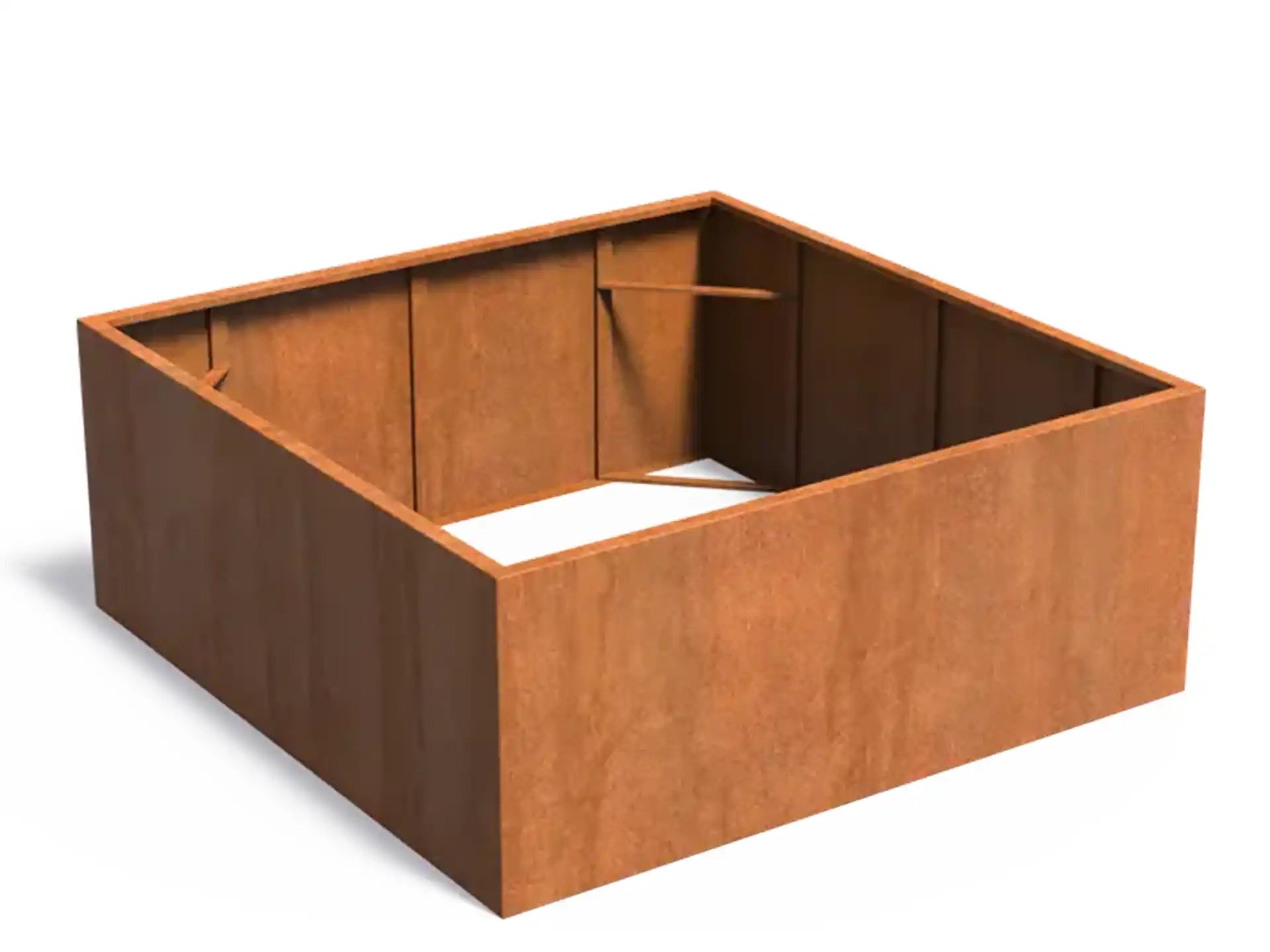 Adezz Carrez Cortenstaal Plantenbak Vierkant zonder bodem 200 x 200 x 80 cm