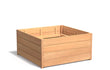 Adezz Carrez Hardhout Plantenbak Vierkant 120 x 120 x 58 cm met bodem, productfoto op witte achtergrond.