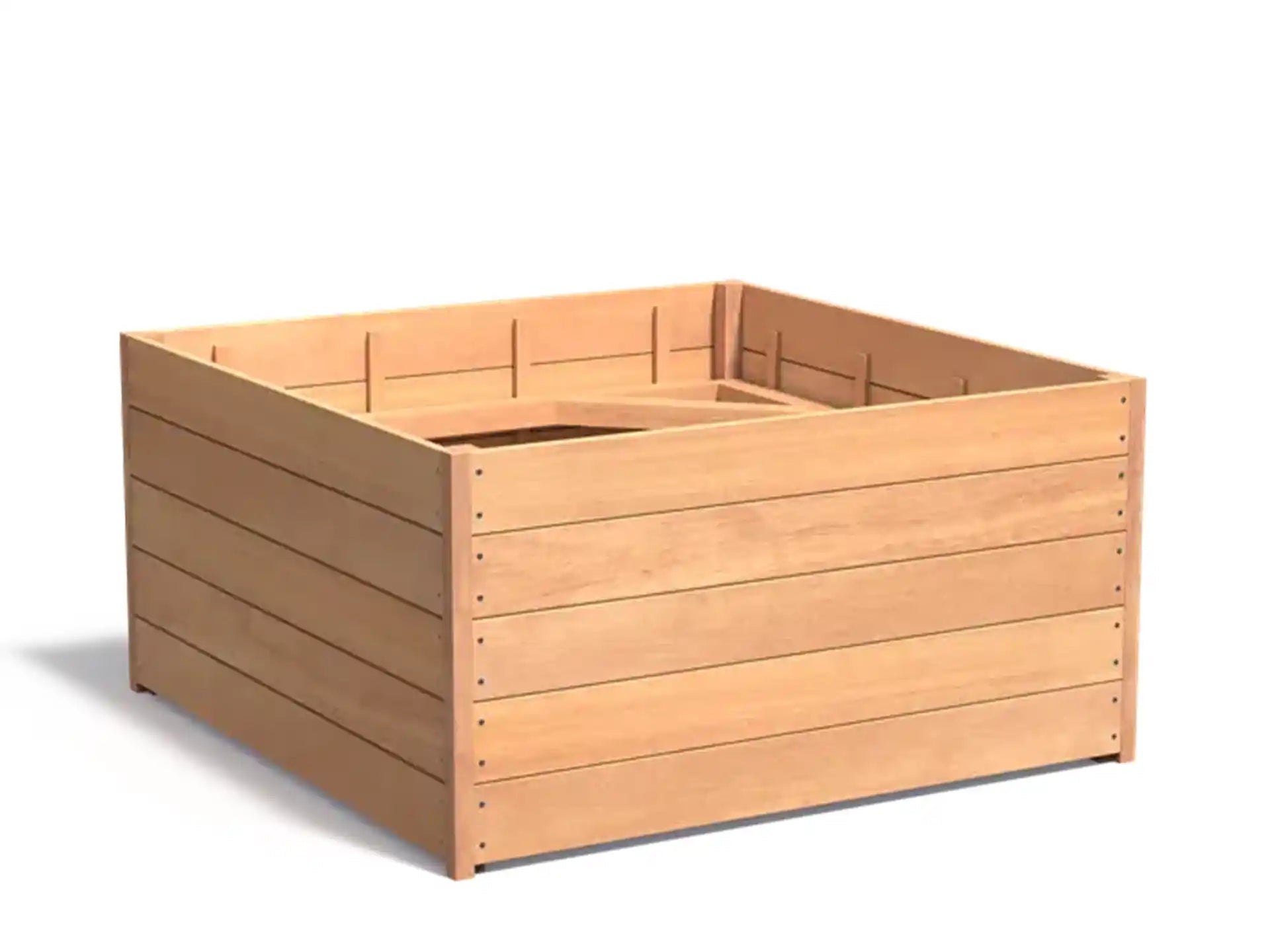 Adezz Carrez Hardhout Plantenbak Vierkant 140 x 140 x 72 cm met bodem