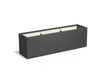 Adezz Carrez polyester plantenbak in rechthoekige vorm, 200 × 50 × 60 cm, uitgevoerd in zwartgrijs.