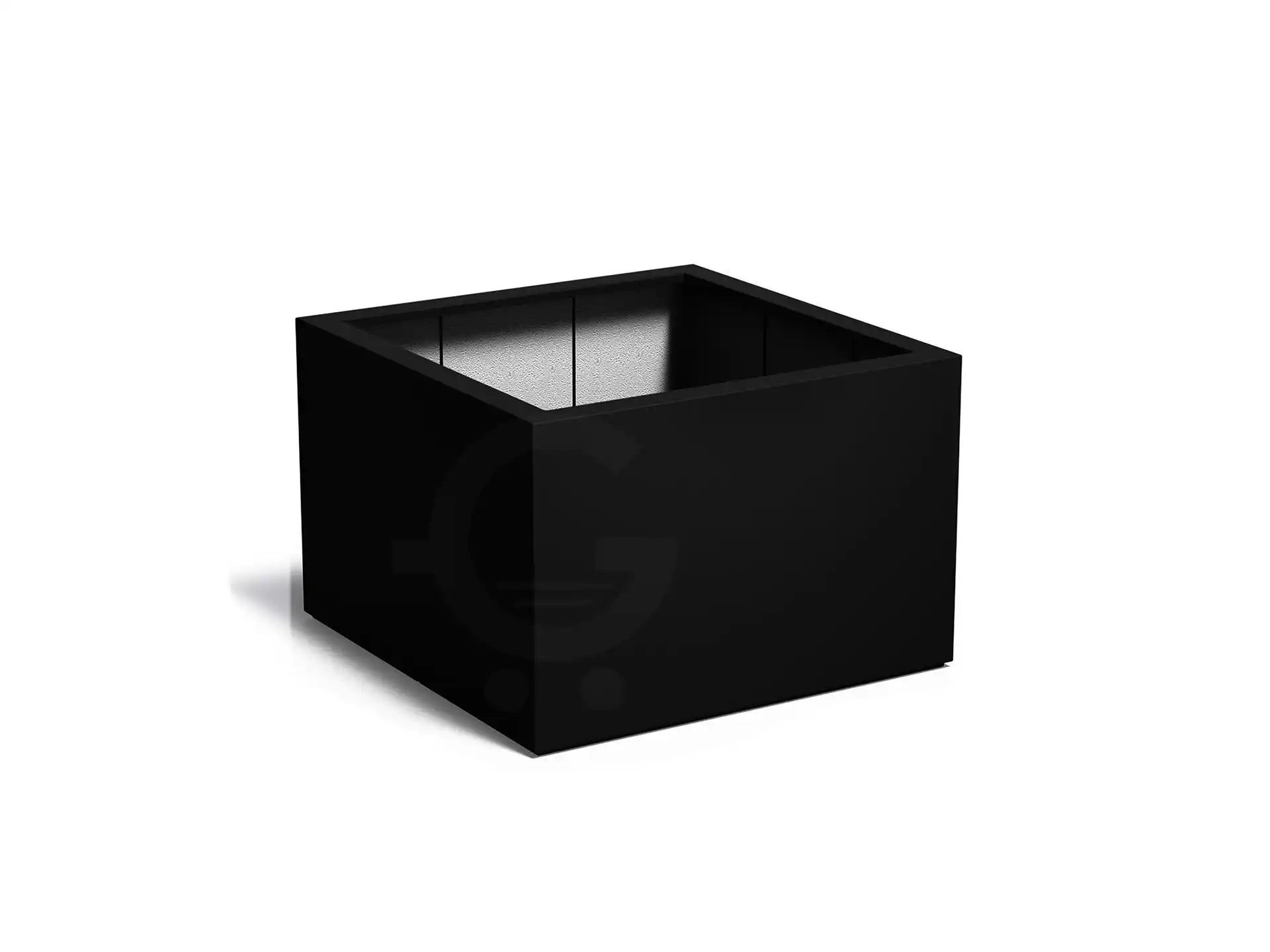 Adezz Carrez polyester plantenbak in vierkante vorm, 120 × 120 × 80 cm, uitgevoerd in gitzwart.