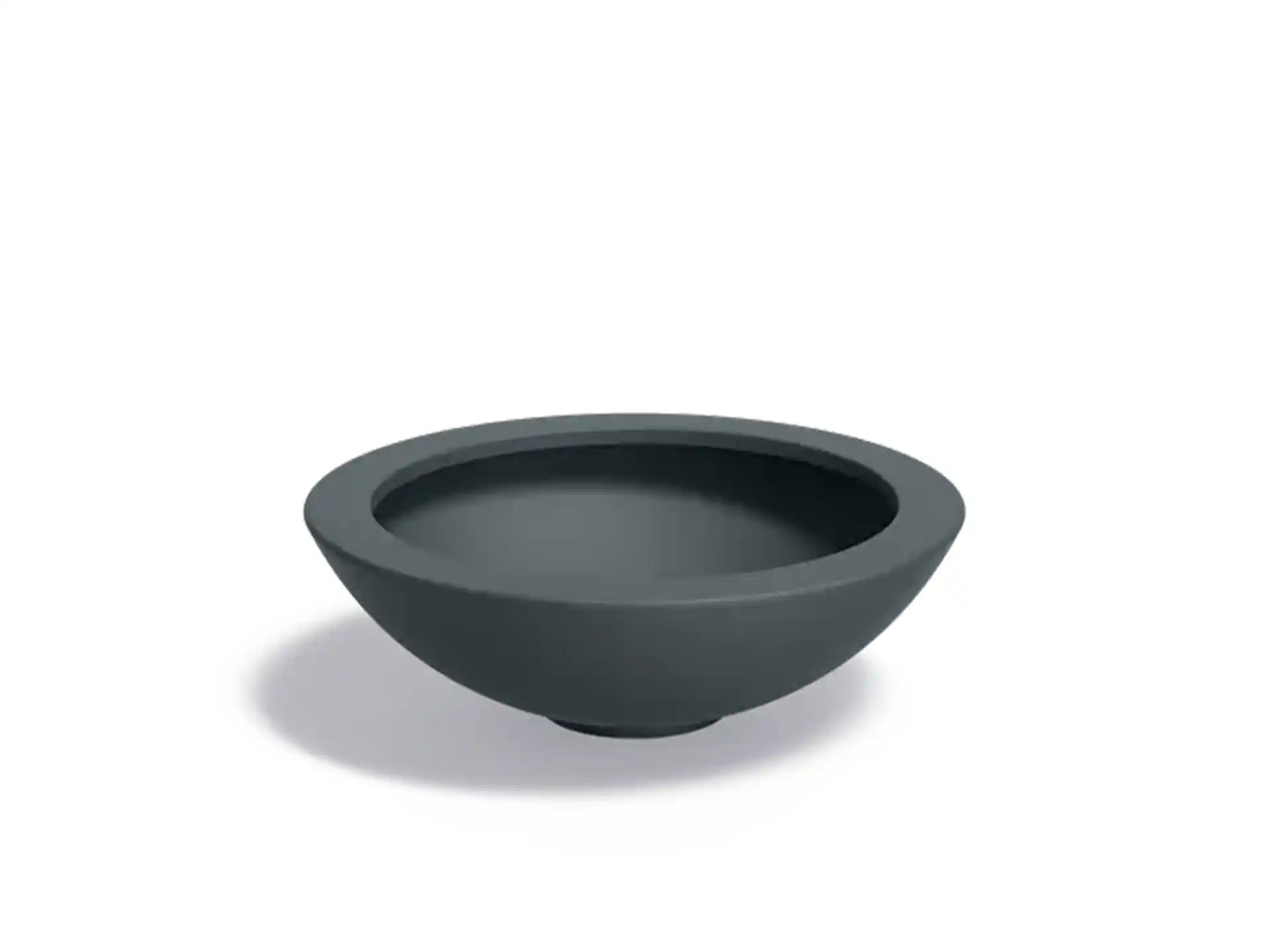 Adezz Ceder polyester plantenbak in rond schaalmodel, 120 × 120 × 40 cm, uitgevoerd in antracietgrijs.