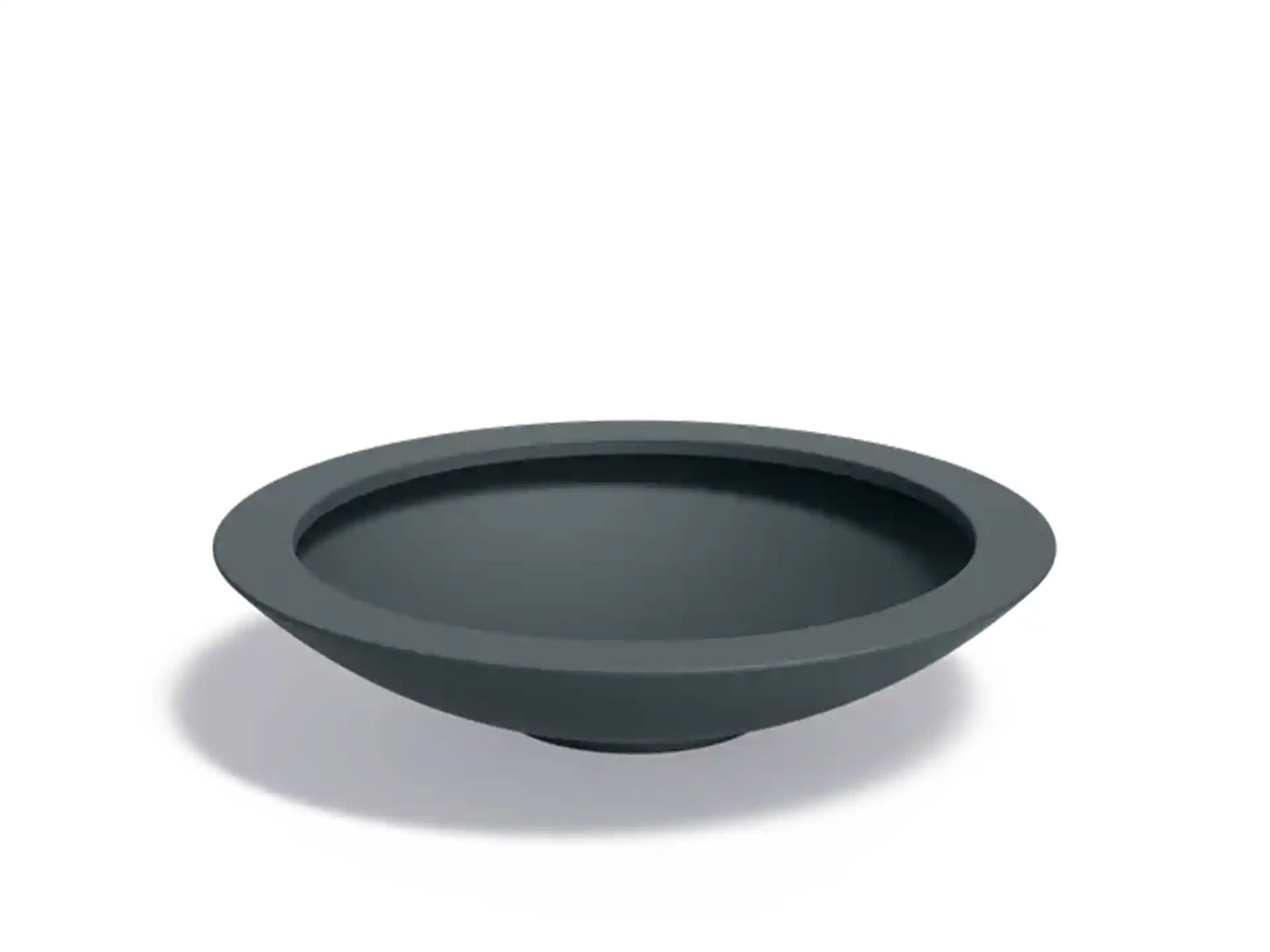 Adezz Ceder polyester plantenbak in rond schaalmodel, 153 × 153 × 34 cm, uitgevoerd in antracietgrijs.