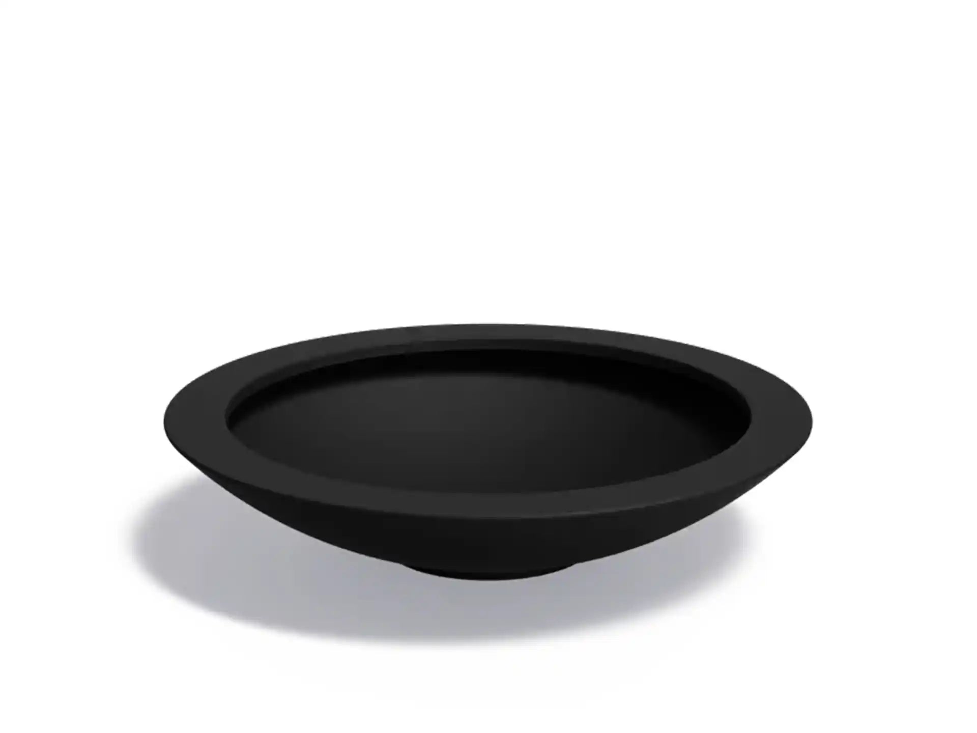 Adezz Ceder polyester plantenbak in rond schaalmodel, 153 × 153 × 34 cm, uitgevoerd in gitzwart.