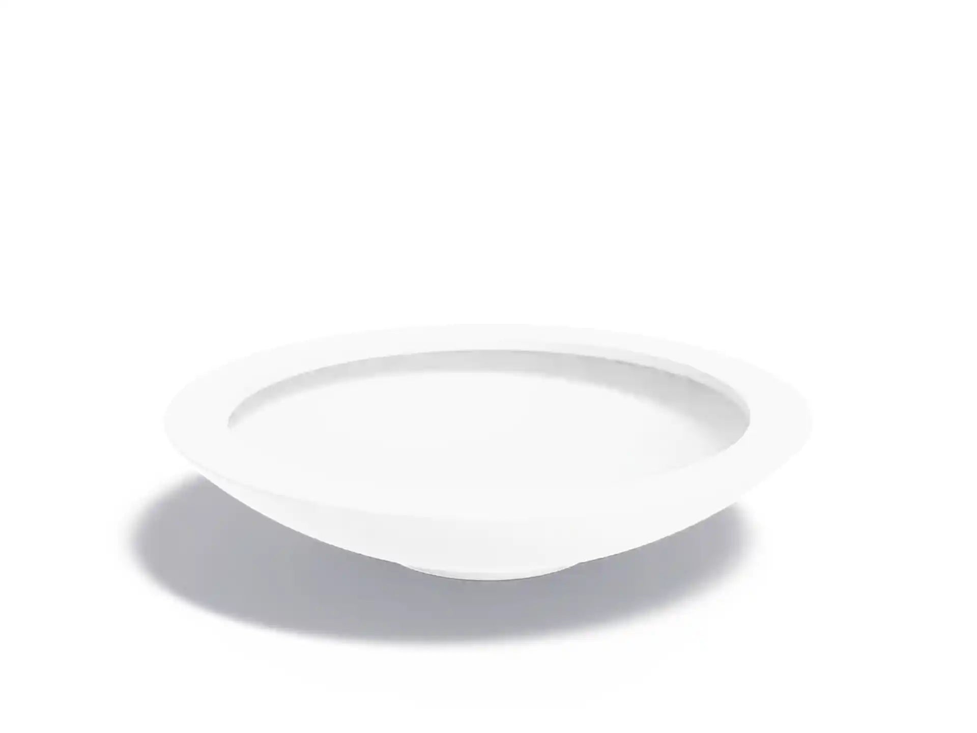 Adezz Ceder polyester plantenbak in rond schaalmodel, 153 × 153 × 34 cm, uitgevoerd in verkeerswit.