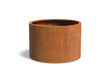 Adezz Circum Cortenstaal Plantenbak Rond Recht 120 x 120 x 80 cm met bodem, productfoto op witte achtergrond.