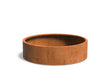 Adezz Circum Cortenstaal Plantenbak Rond Recht 150 x 150 x 40 cm met bodem, productfoto op witte achtergrond.
