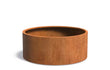 Adezz Circum Cortenstaal Plantenbak Rond Recht 150 x 150 x 60 cm met bodem, productfoto op witte achtergrond.