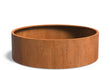 Adezz Circum Cortenstaal Plantenbak Rond Recht 200 x 200 x 60 cm met bodem, productfoto op witte achtergrond.