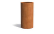 Adezz Circum Cortenstaal Plantenbak Rond Recht 60 x 60 x 120 cm met bodem, productfoto op witte achtergrond.