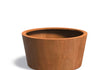 Adezz Conic Cortenstaal Plantenbak Rond Schuin 120 x 120 x 60 cm met bodem, productfoto op witte achtergrond.