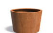 Adezz Conic Cortenstaal Plantenbak Rond Schuin 120 x 120 x 80 cm met bodem, productfoto op witte achtergrond.