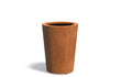 Adezz Conic Cortenstaal Plantenbak Rond Schuin 60 x 60 x 80 cm met bodem, productfoto op witte achtergrond.