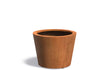 Adezz Conic Cortenstaal Plantenbak Rond Schuin 80 x 80 x 60 cm met bodem, productfoto op witte achtergrond.