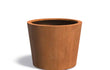 Adezz Conic Cortenstaal Plantenbak Schuin Rond 100 x 100 x 80 cm met bodem, productfoto op witte achtergrond.