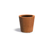 Adezz Conic Cortenstaal Plantenbak Schuin Rond 60 x 60 x 60 cm met bodem, productfoto op witte achtergrond.
