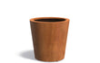 Adezz Conic Cortenstaal Plantenbak Schuin Rond 80 x 80 x 80 cm met bodem, productfoto op witte achtergrond.