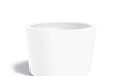 Adezz Conic polyester plantenbak in ronde schuine vorm, 120 × 120 × 80 cm, uitgevoerd in verkeerswit.