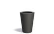 Adezz Conic polyester plantenbak in ronde schuine vorm, 55 × 55 × 76 cm, uitgevoerd in zwartgrijs.