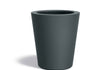 Adezz Conic polyester plantenbak in ronde schuine vorm, 89 × 89 × 100 cm, uitgevoerd in antracietgrijs.