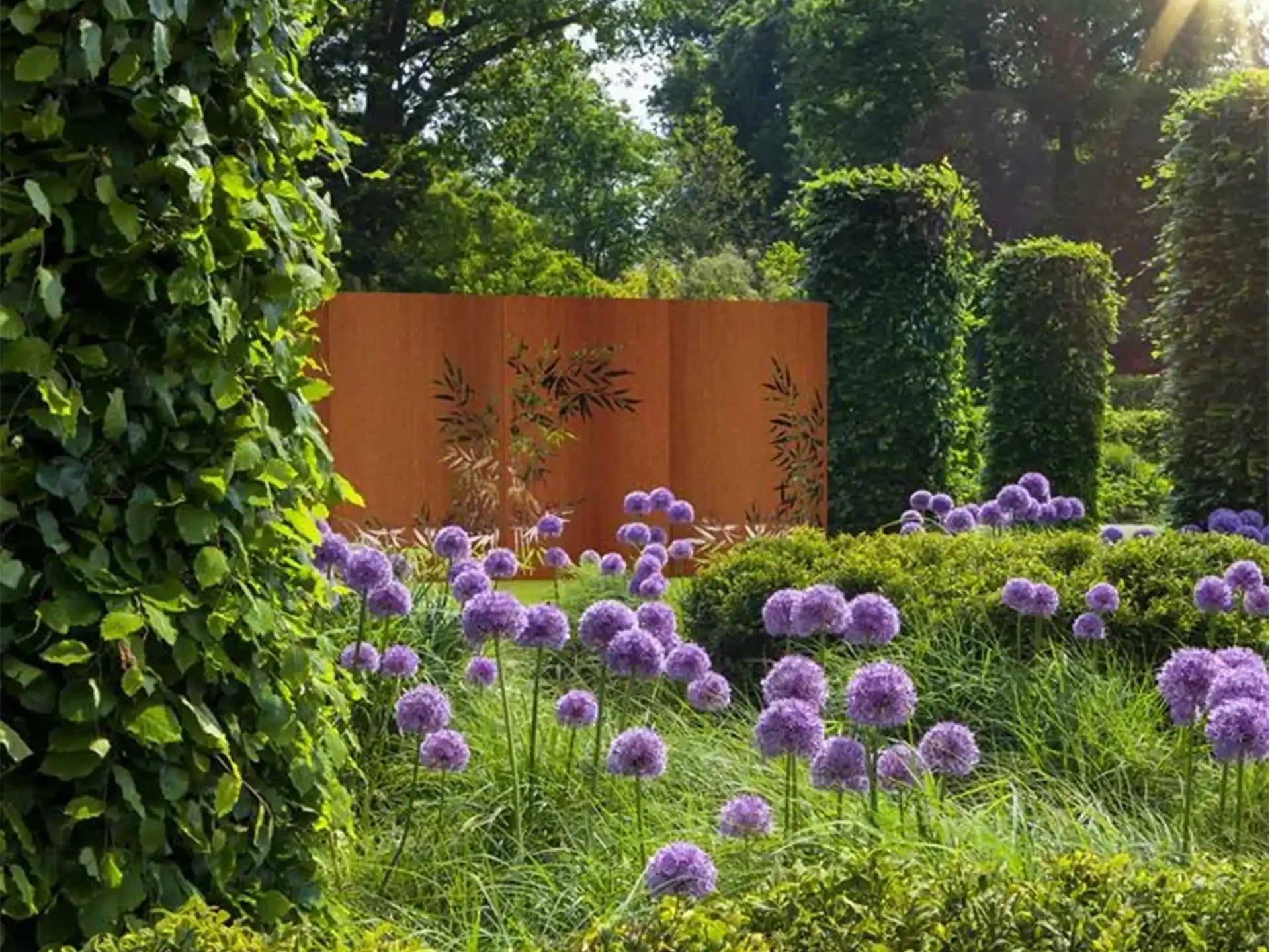 Adezz decoratieve tuinpanelen van cortenstaal Abstract 11 - 110 x 5 x 180 cm