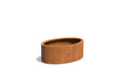 Adezz Ellipse Cortenstaal Plantenbak Ovaal 120 x 80 x 40 cm met bodem, productfoto op witte achtergrond.