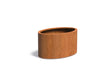 Adezz Ellipse Cortenstaal Plantenbak Ovaal 120 x 80 x 60 cm met bodem, productfoto op witte achtergrond.