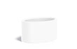 Adezz Ellipse polyester plantenbak in ovale vorm, 115 × 80 × 60 cm, uitgevoerd in verkeerswit.