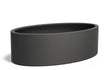 Adezz Ellipse polyester plantenbak in ovale vorm, 200 × 120 × 60 cm, uitgevoerd in zwartgrijs.