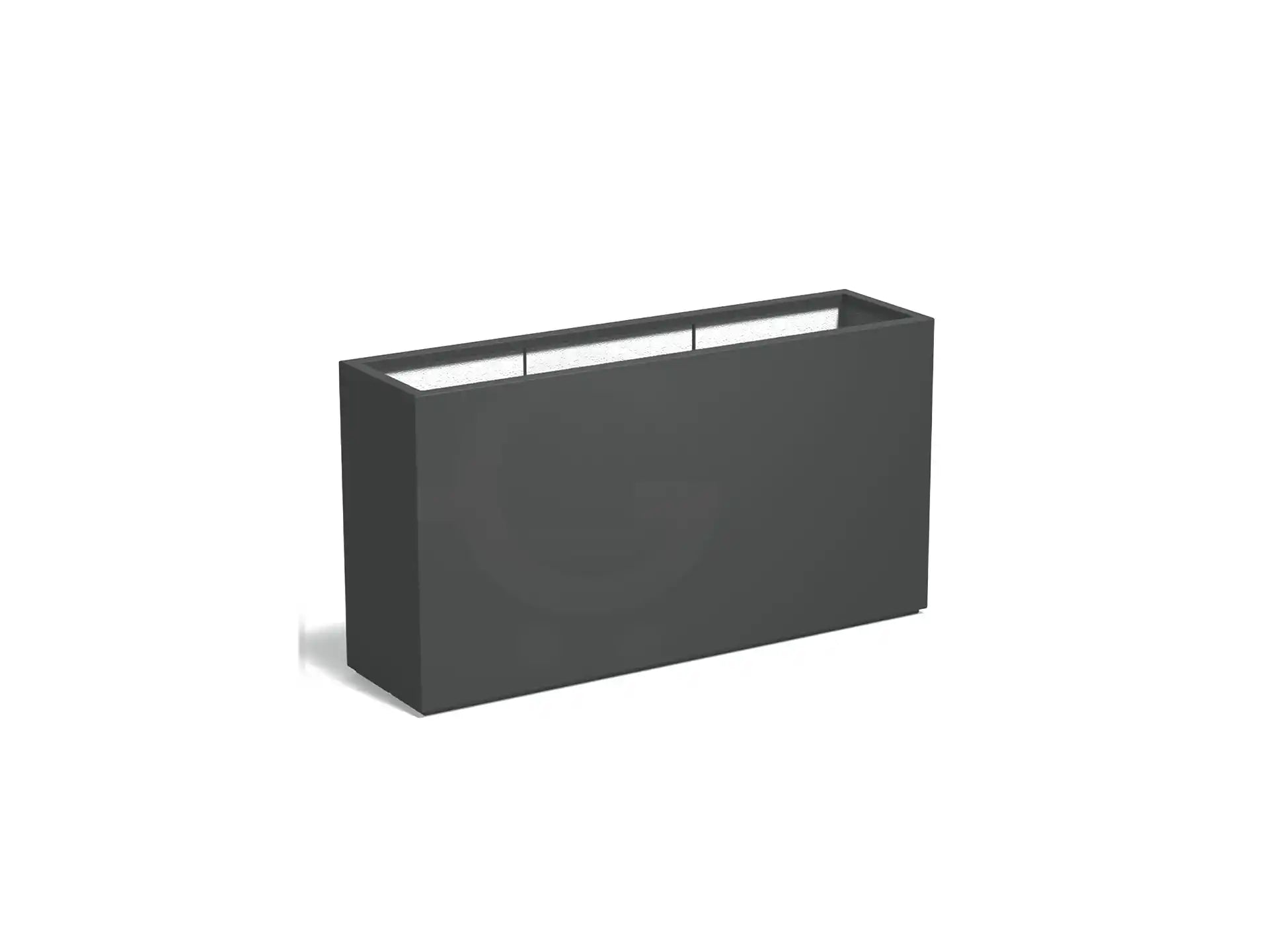 Adezz plantenbak Carrez in polyester, rechthoekige plantenbak 150 x 40 x 80 cm in antracietgrijs.