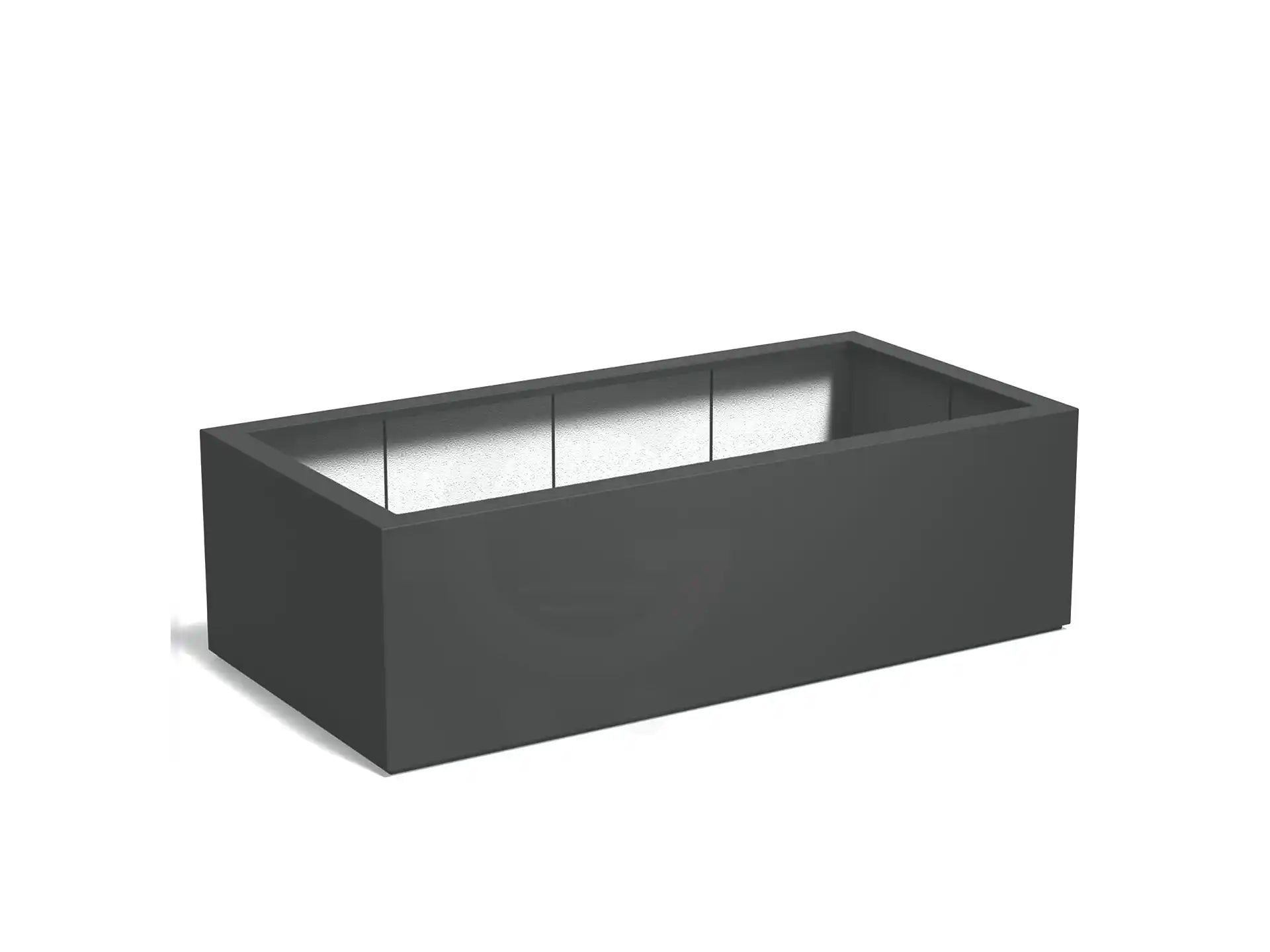 Adezz plantenbak Carrez in polyester, rechthoekige plantenbak 200 x 100 x 60 cm in antracietgrijs.