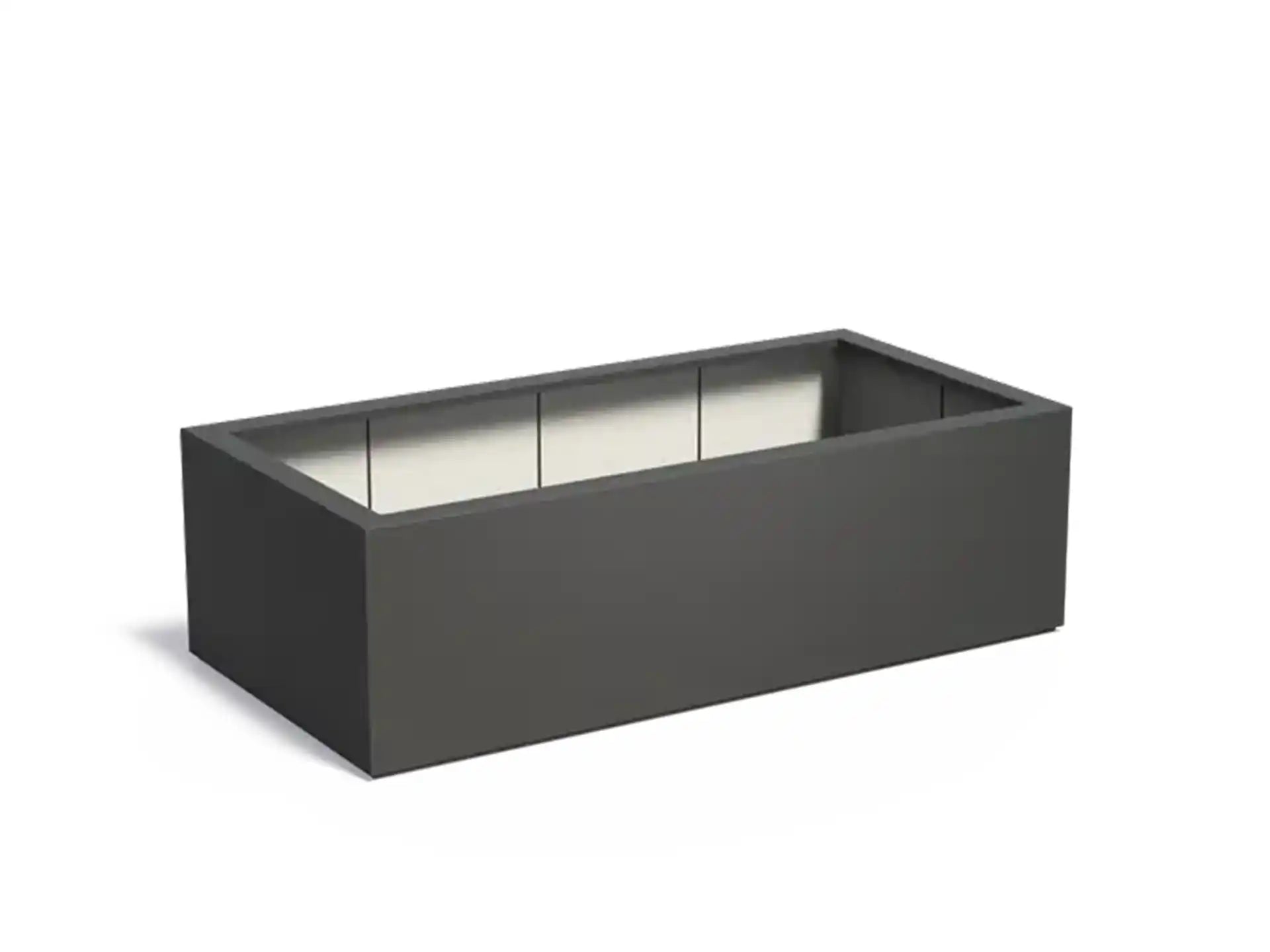 Adezz Carrez Plantenbak Polyester Rechthoek 200 x 100 x 60 cm Zwartgrijs