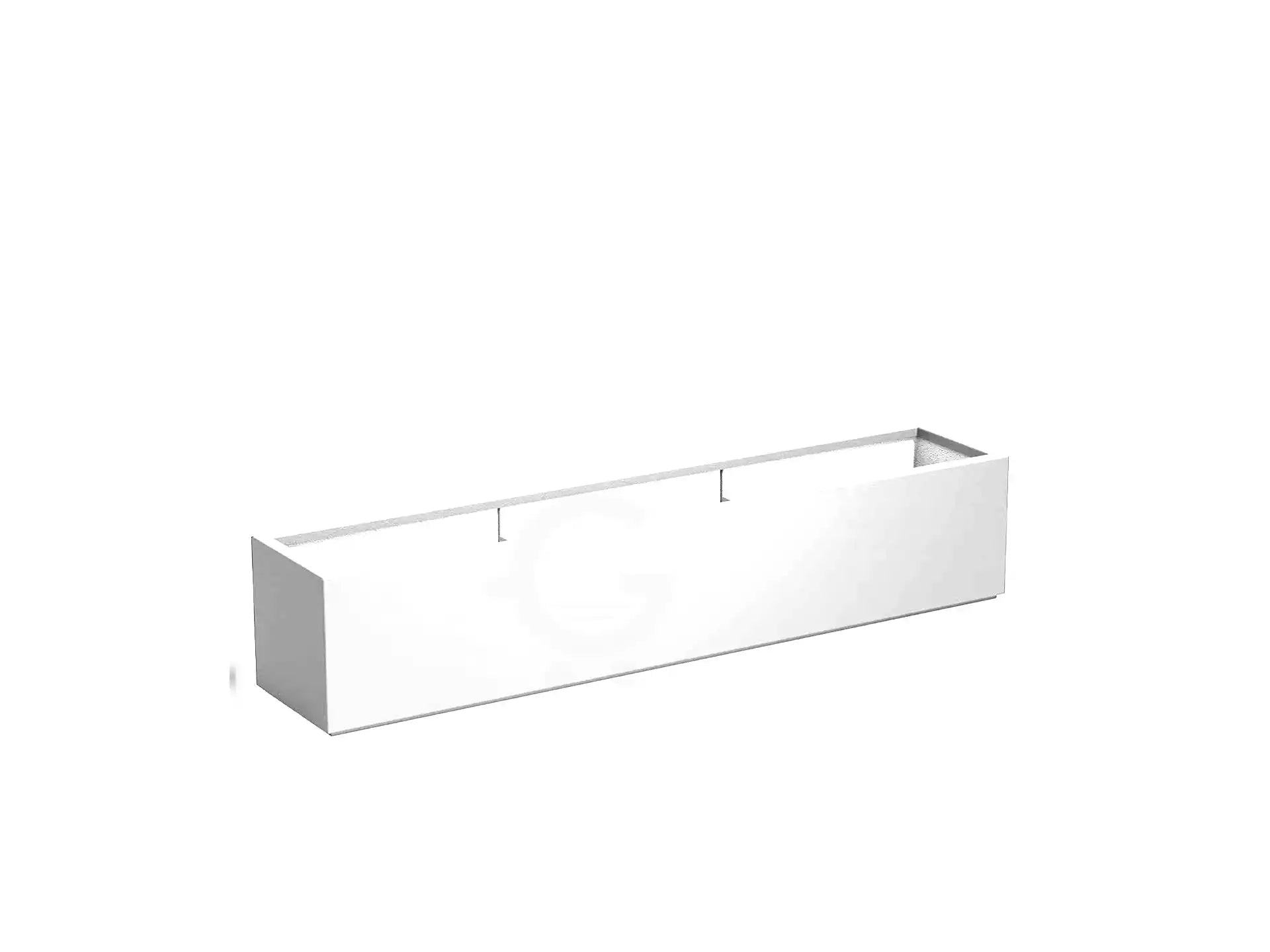 Adezz plantenbak Carrez in polyester, rechthoekige plantenbak 200 x 40 x 40 cm in verkeerswit.