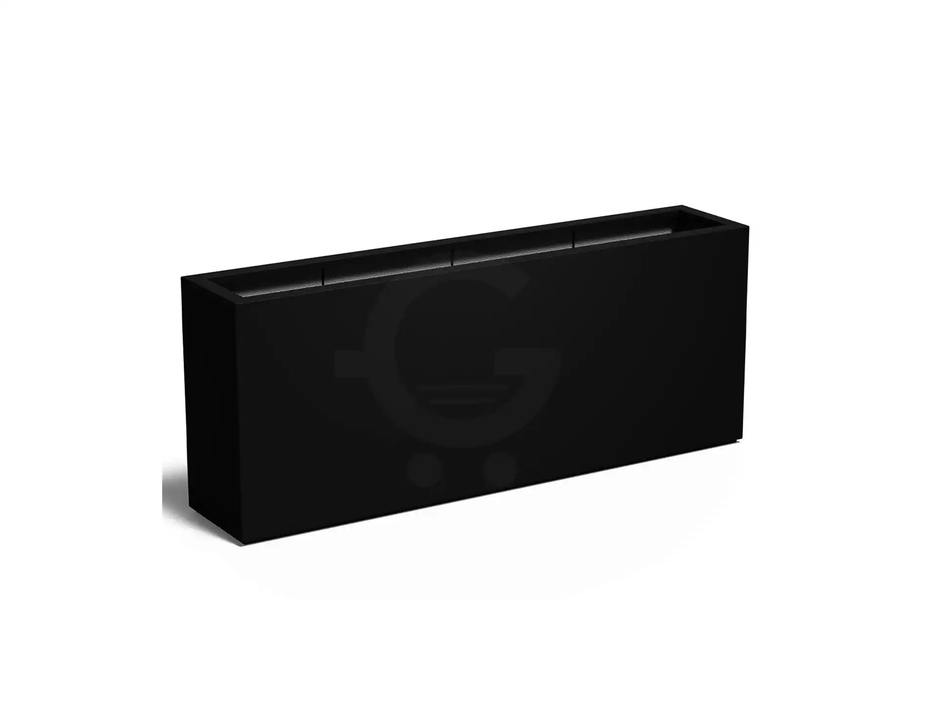 Adezz plantenbak Carrez in polyester, rechthoekige plantenbak 200 x 40 x 80 cm in gitzwart.