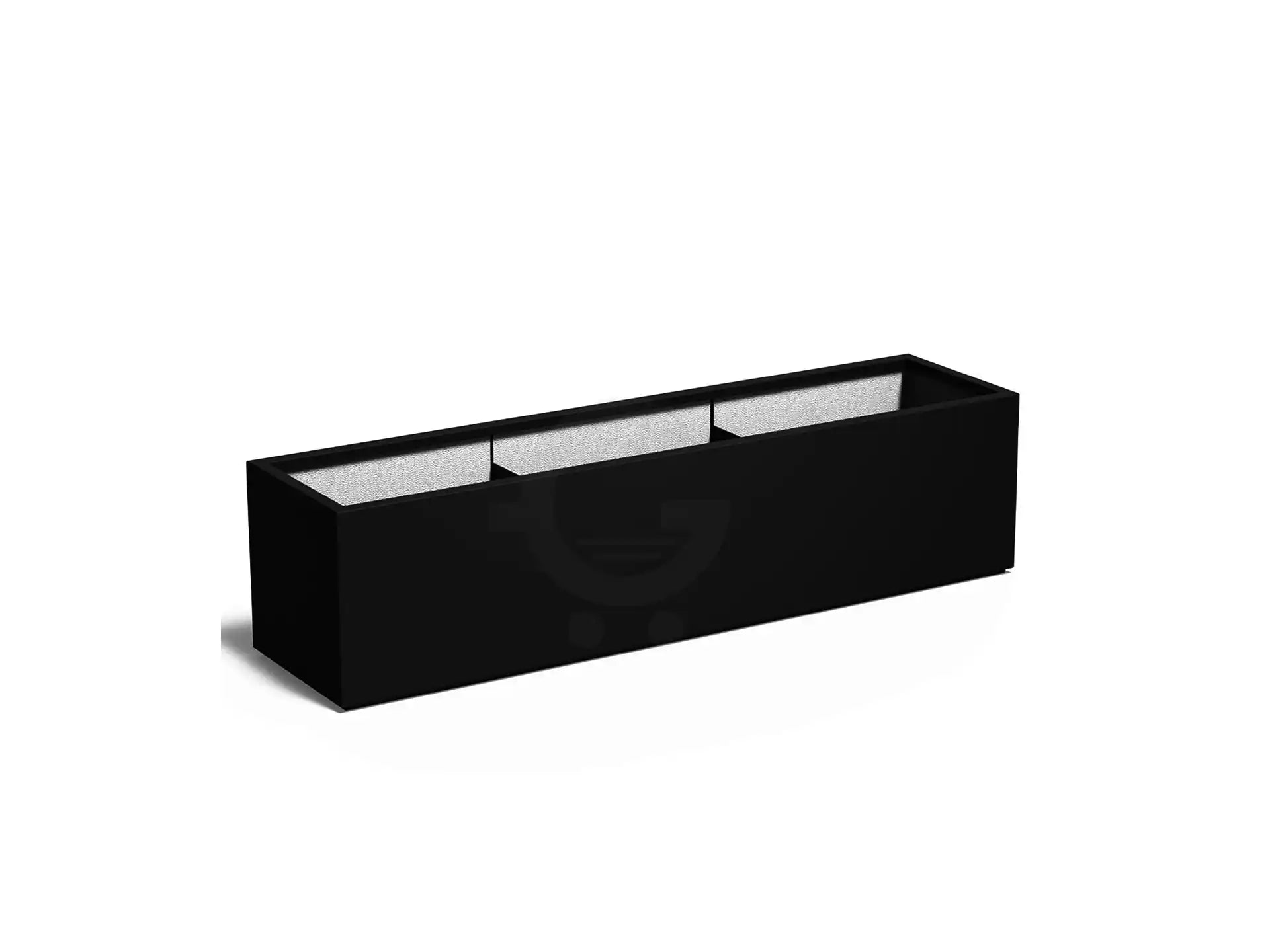 Adezz plantenbak Carrez in polyester, rechthoekige plantenbak 200 x 50 x 50 cm in gitzwart.