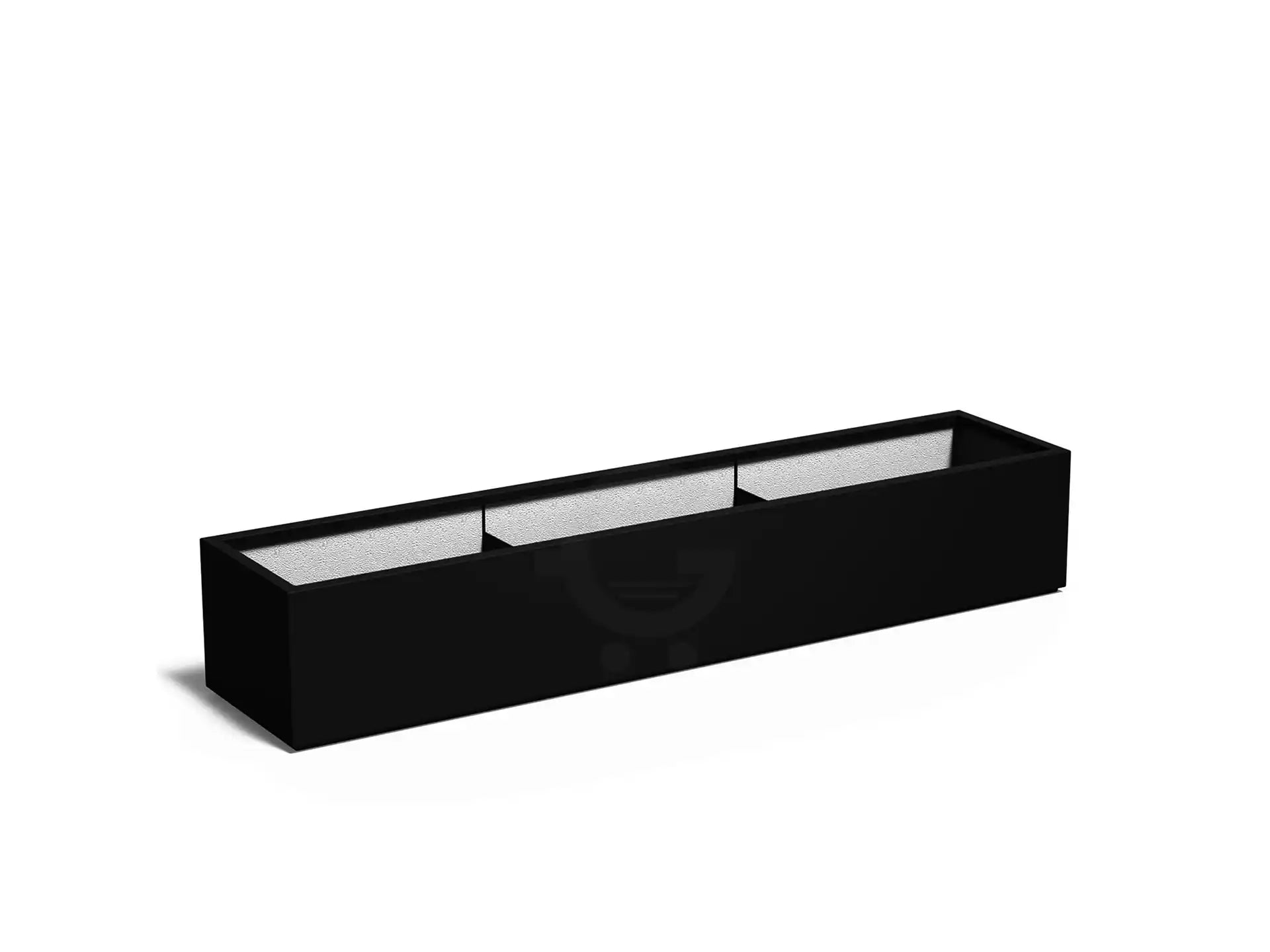 Adezz plantenbak Carrez in polyester, rechthoekige plantenbak 230 x 50 x 40 cm in gitzwart.