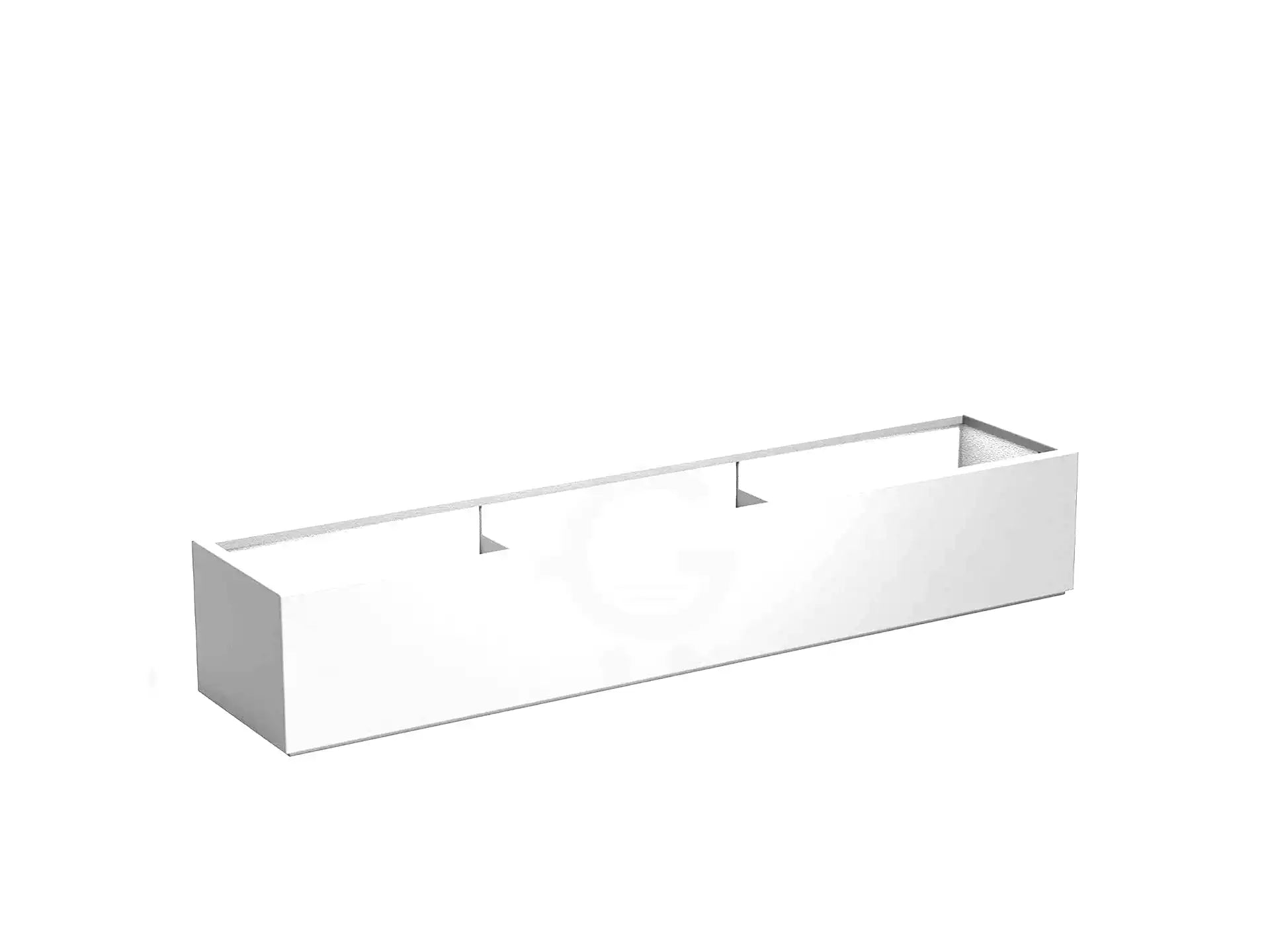 Adezz plantenbak Carrez in polyester, rechthoekige plantenbak 230 x 50 x 40 cm in verkeerswit.